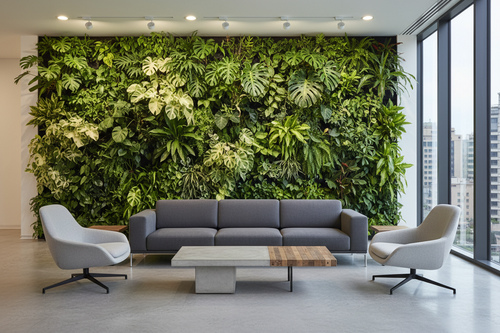 Medium living green wall in lobby